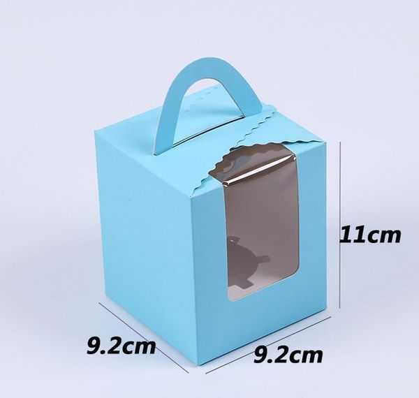 

single cupcake boxes with clear window handle portable macaron box mousse cake snack boxes paper package box birthday bbyphh soif