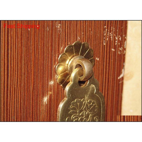 

2sets door or furniture pull brass copper drawer knobs flower han qylovh packing2010