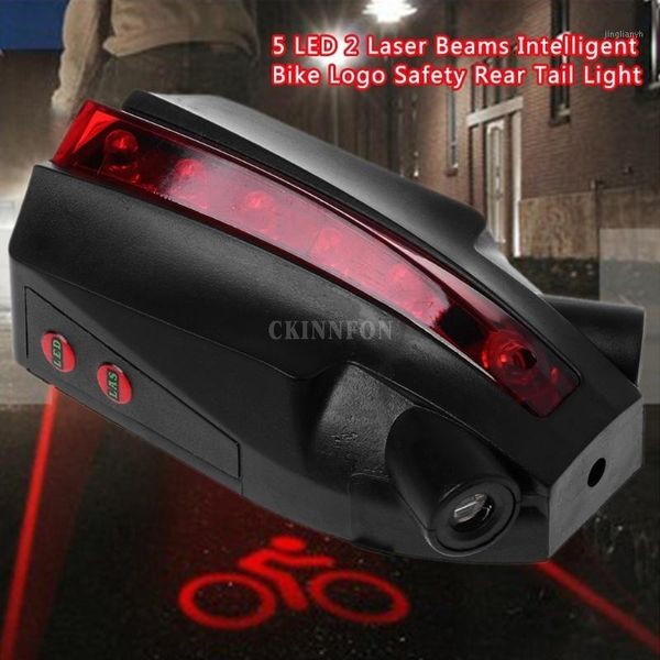 

bike lights 50pcs/lot led bicycle light night 2 laser+5 rear tail beam safety warning red lamp waterproof1