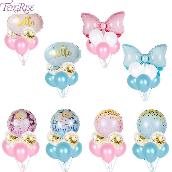 

fengrise pink blue latex baby shower dcoration ballon first birthday boy girl party baloons babyshower foil balloons