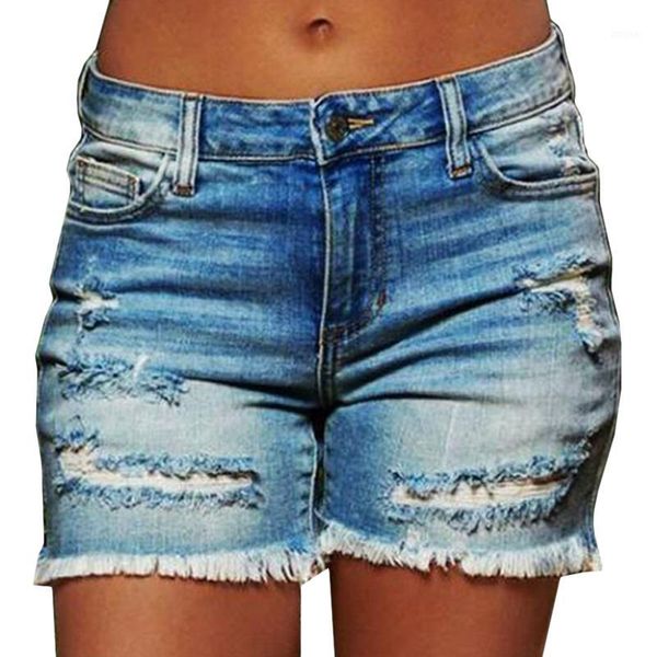 

women jeans shorts summer pocket tassel shorts for women girls ladies clothes 20201, Blue