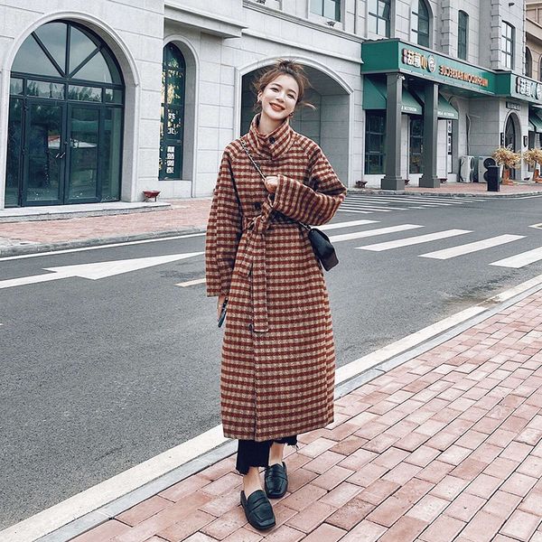 

2021 new autumn chess women's loose double breasted medium length collar jacket xy5086 k8ue, Black