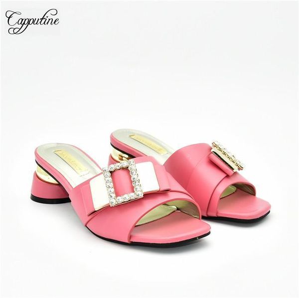 

excellent peach lady party slip-on summer shoes for party 78-5 heel height 5cm, 5 color1, Black