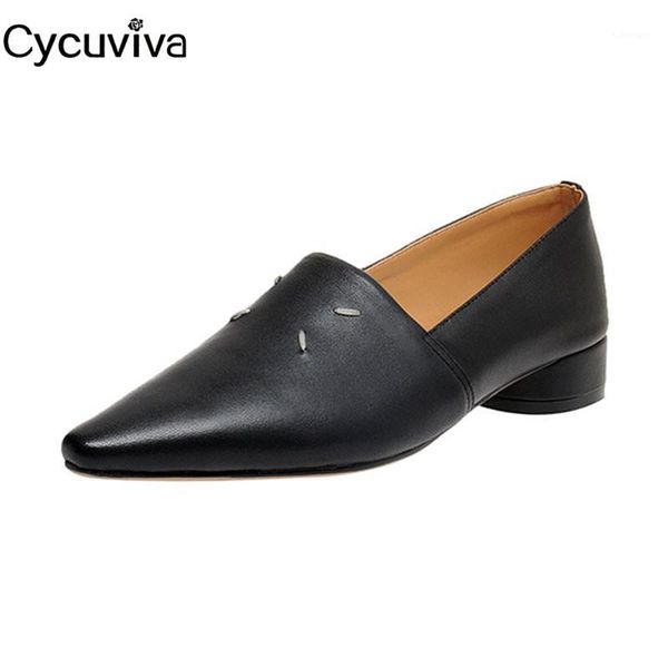 

new black soft leather women pumps ponity toe slip on mules low heel ladies dress shoes 2020 white spring casual shoes woman1