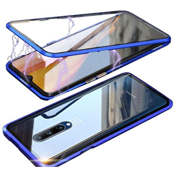 

double side front +back 360 degree magnetic adsorption metal glass case for oneplus 8 7t 7 pro phone case cover co wmtuya