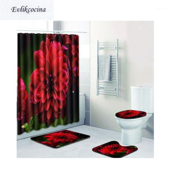 

bloom flowers casa de banho banyo bathroom carpet toilet bath mats set non slip tapis salle de bain alfombra bano1