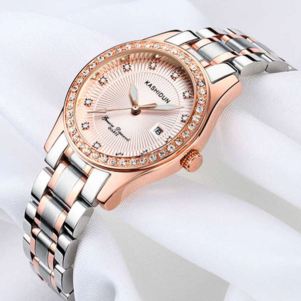 

women's watch leisure quartz watch new with diamond watch label, Slivery;brown