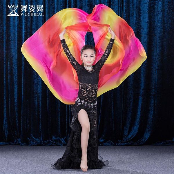

belly dance hand scarf silk belly dance fabric yarn gorgeous oriental accessory for kid 210*110cm sj005, Black;red