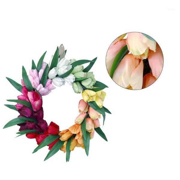 

1pc unique tulip wreath wedding accessory festival home decoration colorful1