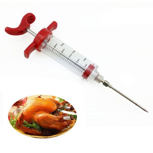 

30ml bbq turkey meat injectors syringe marinade needles turkey chicken flavor syringe thanksgiving day kitchen cook bbyred