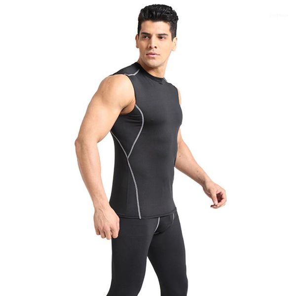 

running jerseys sports tights men's vest wicking and quick-drying basketball fitness t-shirt training suit1, Black;blue