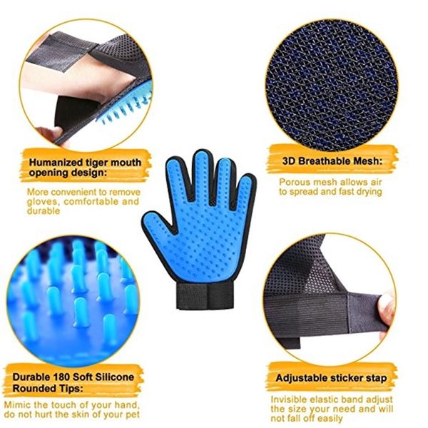 

factoryei1lpet cat dog grooming comb cleaning glove deshedding left right hand hair removal brush promote blood circulat