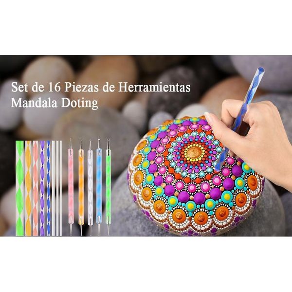 

1/2/3 sets mandala dotting tools painting tools for painting rock stone pen stencil template brush kit embossing dott jlloms, Silver