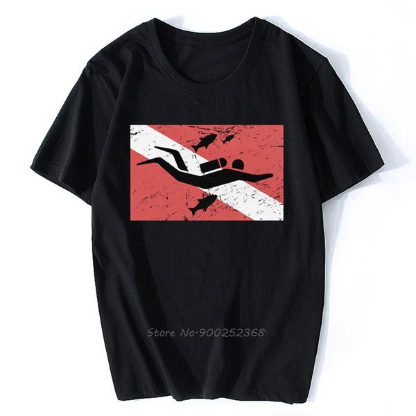 

novelty vintage scuba diver flag for men short sleeve leisure dive diving lover gift soft harajuku hoodie designers t shirts sweatshirt