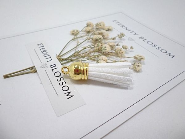 

30pcs 38mm mini gold hat leather tassels pendant jewelry curtain garments decorative accessories key bag pendant craft tassels h bbyhot