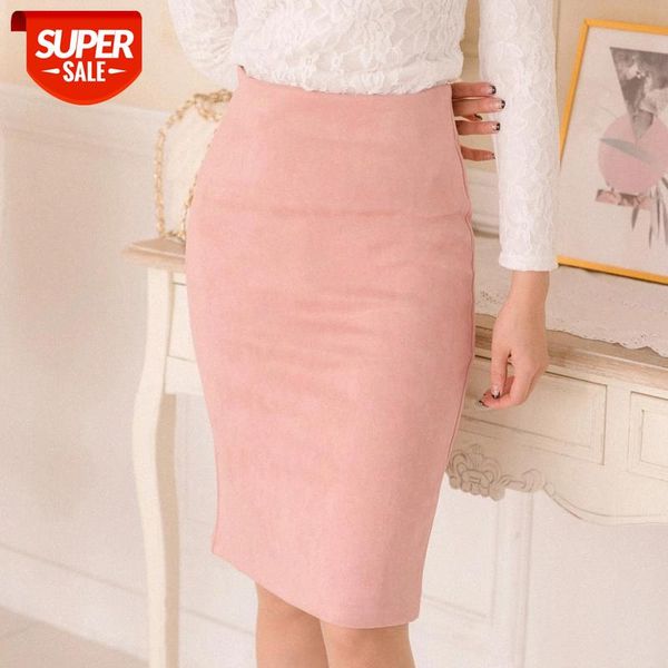 

10 colors size s m  xl 2020 women winter solid suede multi package hip pencil midi skirt autumn winter bodycon femininas #7v2v, White;black
