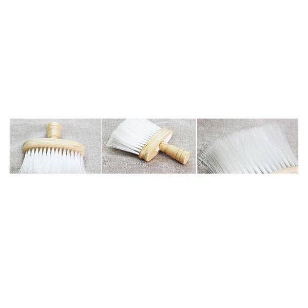 

wooden handle with nylon hair shaving brush old design professional hairdressing neck brush for hair cleaning styli bbyyoh, Silver
