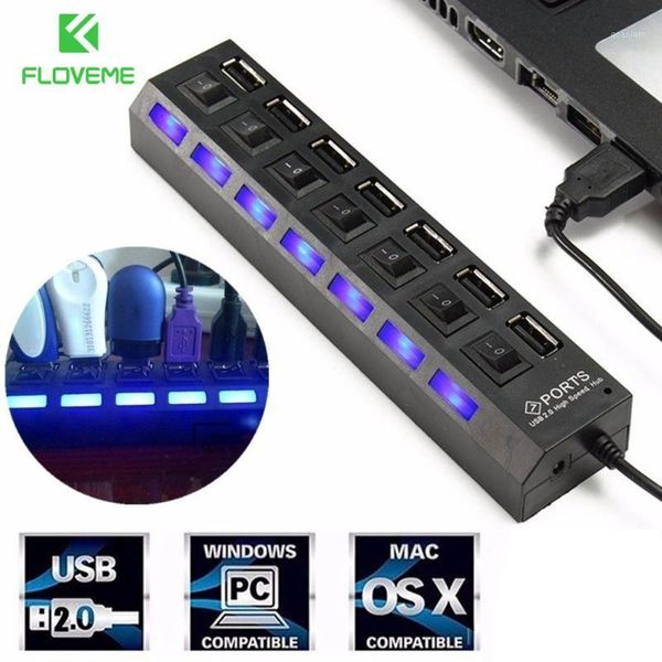 

hubs universal usb hub 7 port 3.0 splitter cable adapter multi expander with switch multiple socket for lappc1