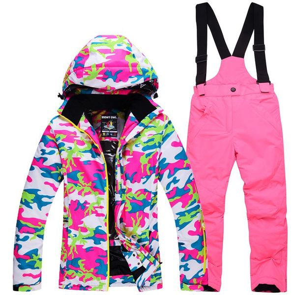 

skiing jackets style boys girls camouflage ski suit kids jacket pants set windproof waterproof snowboarding for children
