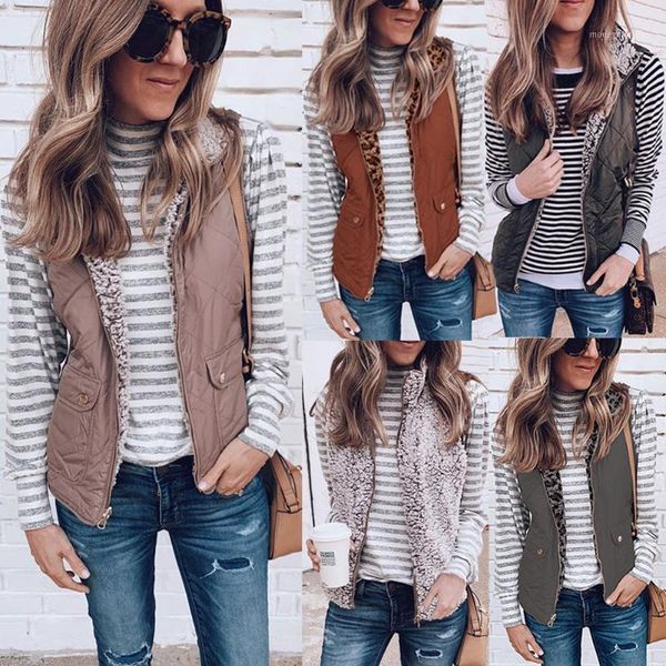 

fashion turn-down collar slim women winter sleeveless coats with zip pockets vest female slim vest windproof warm waistcoat1, Black;white