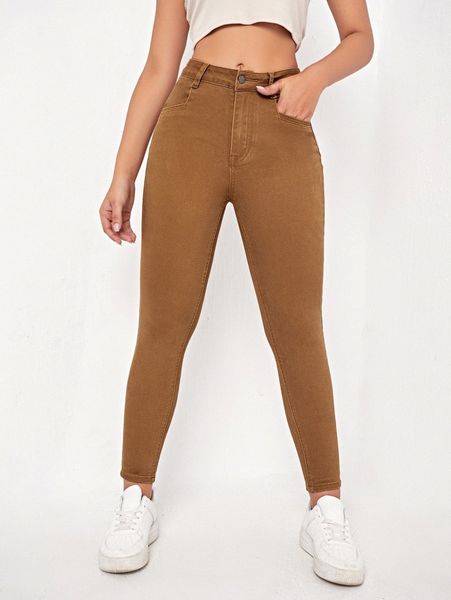 

high stretch cropped skinny jeans n0ci#, Blue