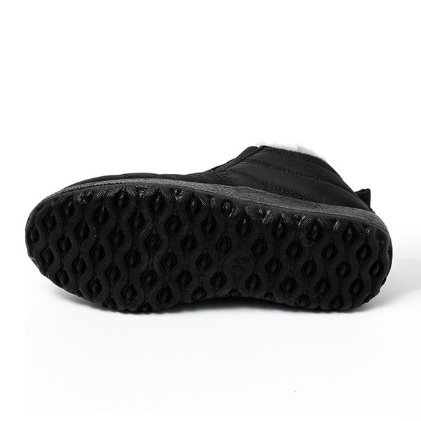 

snow boots women shoes warm plush fur ankle boots winter female slip on flat casual shoes waterproof ultralight footwear, Black