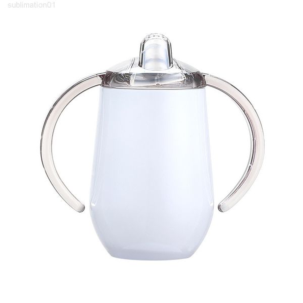

10oz sippy cup stainless steel tumbler with double handle egg cups vacuum insulation baby water bottle coffee mug a05