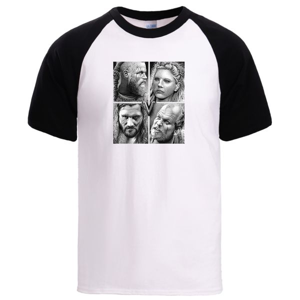 

tv show vikings ragnar lagertha mens short sleeve raglan fashion hip hop streetwear sport hooded sweatshirt hoodie men t shirt
