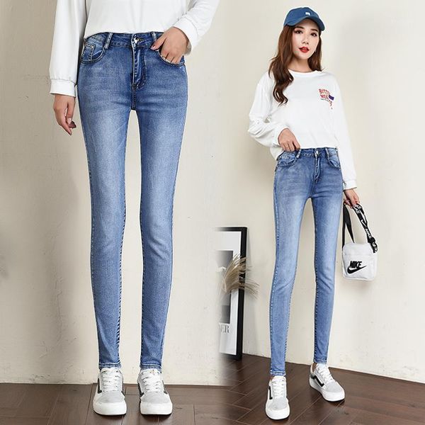 

high waist skinny pencil jeans woman plus size stretch slim fit jeans ladies women pants mujer1, Blue