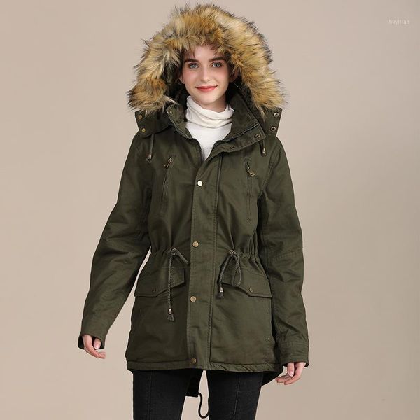 

2020 new women's thick casual jacket mid-length hooded parkas slim keep warm jacket winter coats for women quilted1, Black