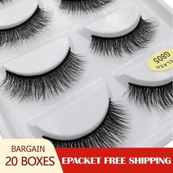 

shidishangpin 20boxes of g805 3d eyelash natural long false eyelashes maquillaje dramatic eyelashes for mink cilios makeup tools wmtccp