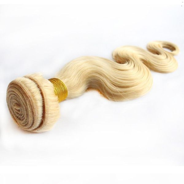 

#60 platinum color 10-28 inchs double weft virgin hair bundle 1pcs 100g body wave hair weave brazilian human hair weaving, Black