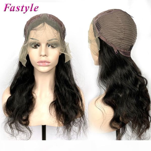 

brazilian lace front human hair wig with pre plucked natural color body wave t part wigs 13x1 closure for women fast shipping, Black;brown