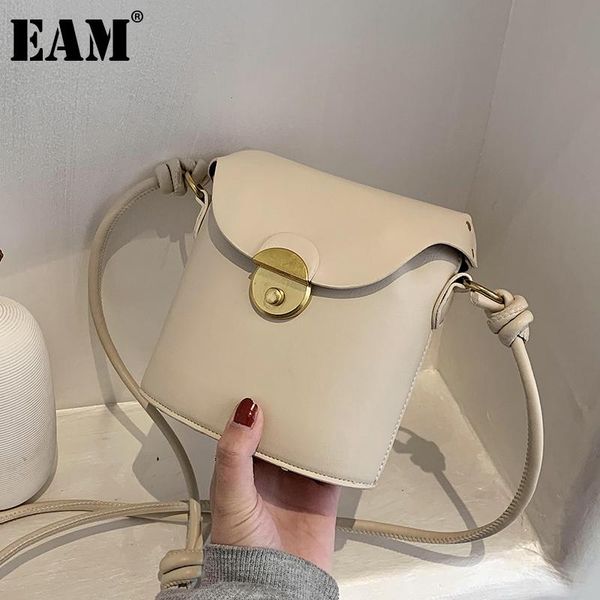 

cross body [eam] women bucket small khaki pu leather flap personality all-match crossbody shoulder bag fashion tide 2021 18a1245