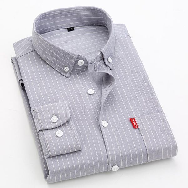

new 4xl plus size large men turndown collar long sleeve non-iron dress striped shirts with chest pocket regular fit male 1, White;black