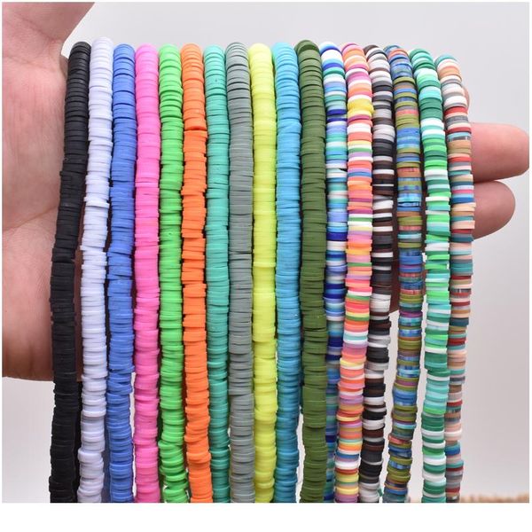 

6 мм плоский круглый полимерный глиняный бусин чип дисковый свободный спекре ​​ручной работы шарики для diy ювелирных изделий изготовление б, Black;white