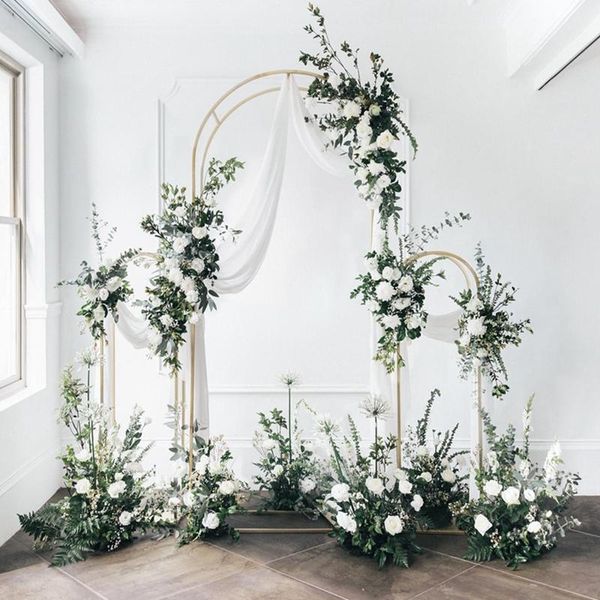 Specchi 2022 Arco per matrimoni Schermo semicircolare Curvo Palcoscenico Sfondo Puntelli decorativi Ornamenti ad arco