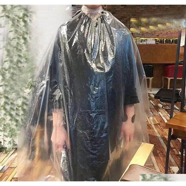 

50/pack disposable pe waterproof as raincoat hangout protect youself apron or protect hairdressing capes qoc5z