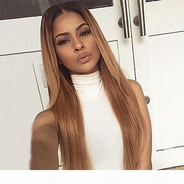 

brazilian hair cosplay party unprocessed virgin remy human hair #30 colorful natural straight full lace wig for women, Black;brown