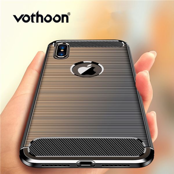 

vothoon fiber protective xs max xr silicon shockproof cover for iphone 8 7 6s plus case