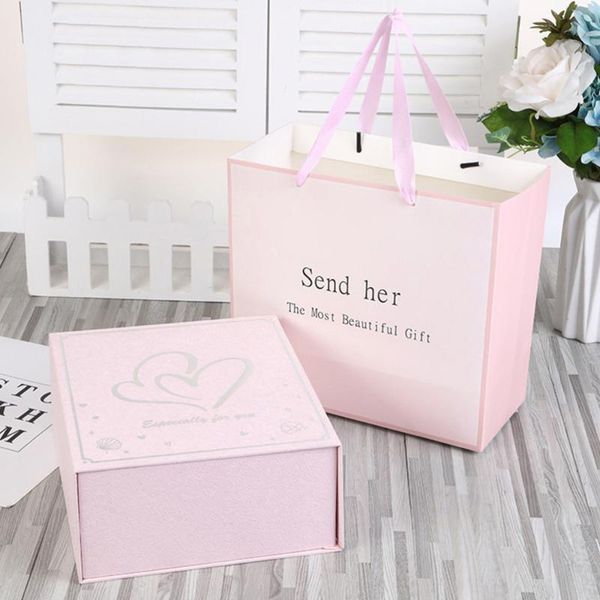 

gift wrap 1 set of packing boxes square cardboard storage box pouch for