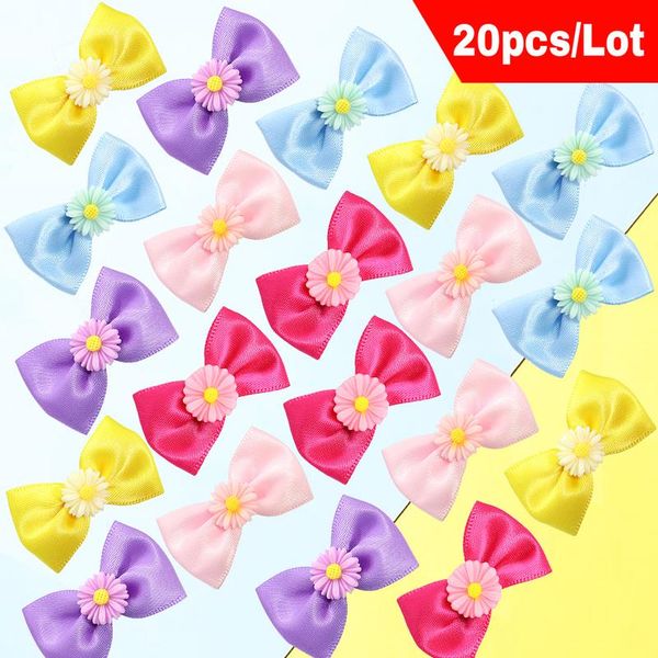 

20pcs/lot christmas halloween dog hair bows for puppy yorkshirk small dog hair accessories grooming bows rubber bands bbywqj