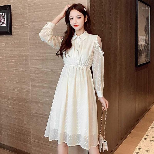 

early autumn outfit in the spring and autumn of chiffon dress children years the new little fairy long-sleeved shirt skirt1, Black;gray