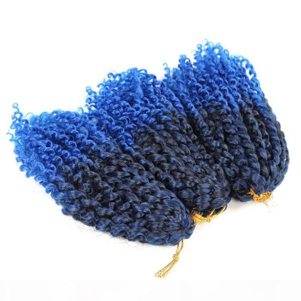 

8" synthetic ombre braiding hair marlybob hair extension 90g pc crochet afro kinky curly weave jerry curl 8inch purple bob style, Black