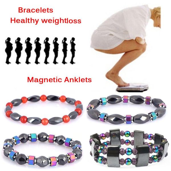 

женщины multicolor магнитный браслет бусины гематит стоунтерапия health care magnet гематит бисер браслет мужские ювелирные изделия, Black