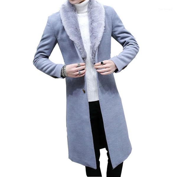 

winter korean slim handsome windbreaker men's long coat men's woolen coat super long nizi over knee size -3xl1, Tan;black