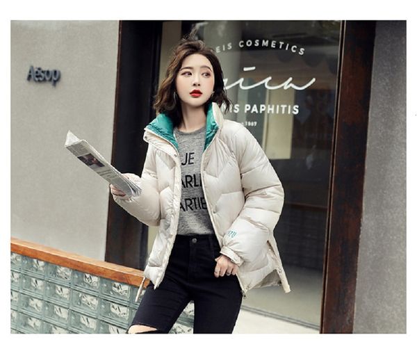 

2021 new winter coat woman short korean version of the cotton loose fashionable women's leather jacket c8fl, Black