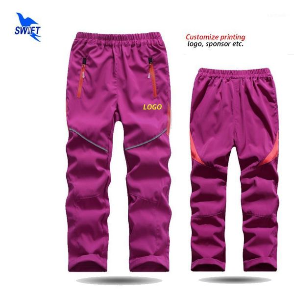 

outdoor pants boys girls quick dry elastic hiking kids reflective strips waterproof camping breathable sport trousers customize1, Black;green