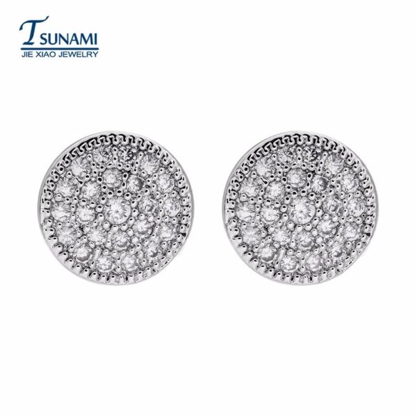 

stud fashion south korean round miniature set of zircon earrings suitable for all kinds female communication jewelry er-081, Golden;silver