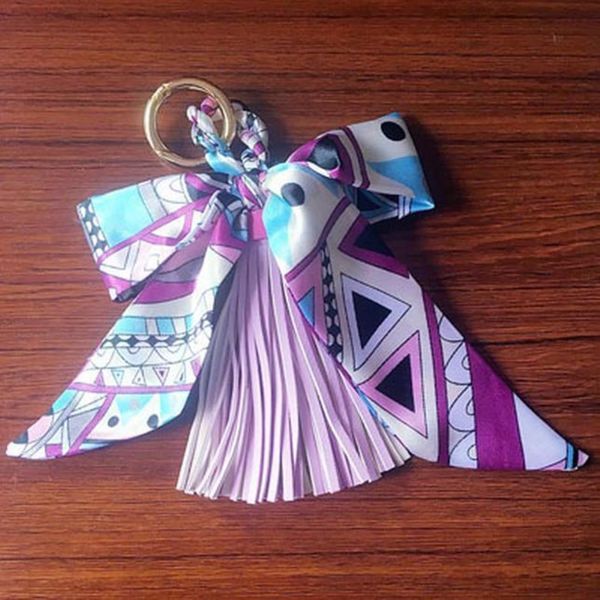 

new bow knot key chain leather tassels key ring charm laveros porte clef for women jewelry acessory neh810 h jllnua